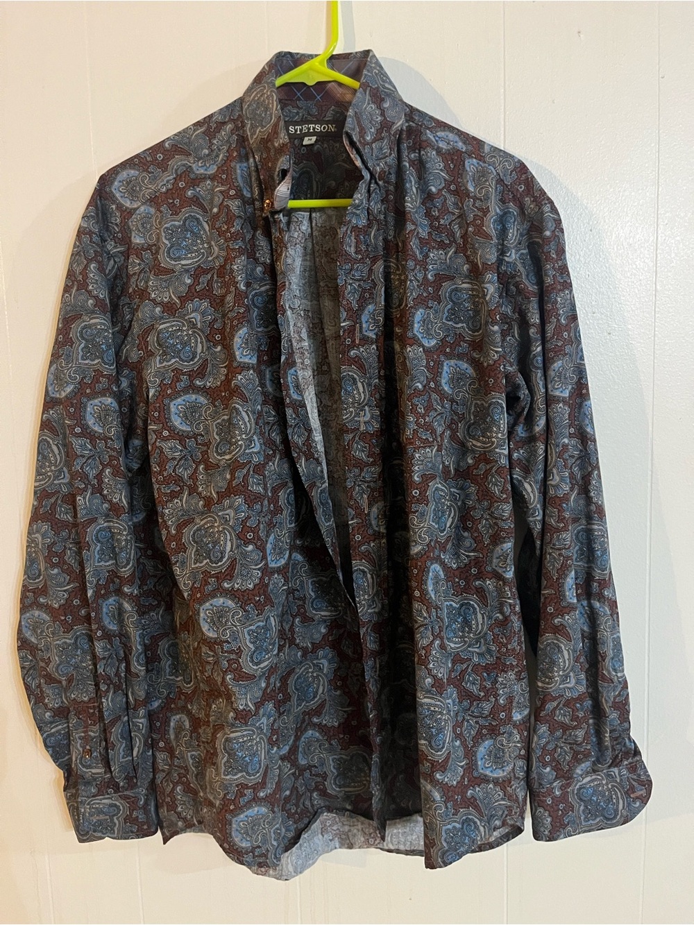 Stetson Men's Paisley Lightweight Jacket in Brown and Blue